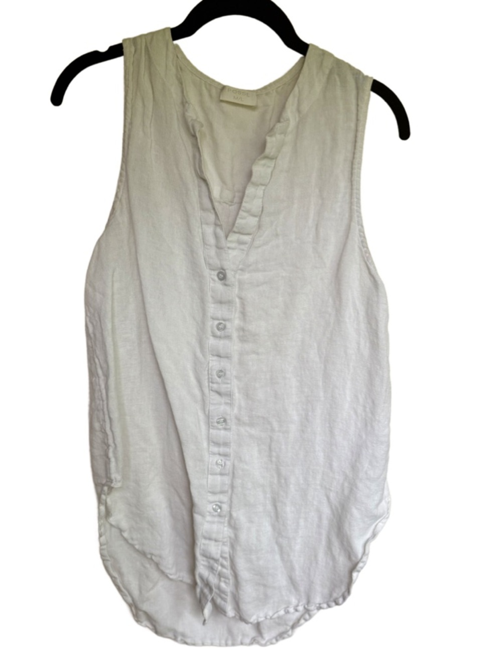Posse Laney Sleeveless Button-Front Shirt, Ivory